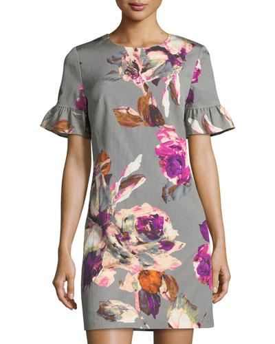 Darling Ruffle-sleeve Floral Dress