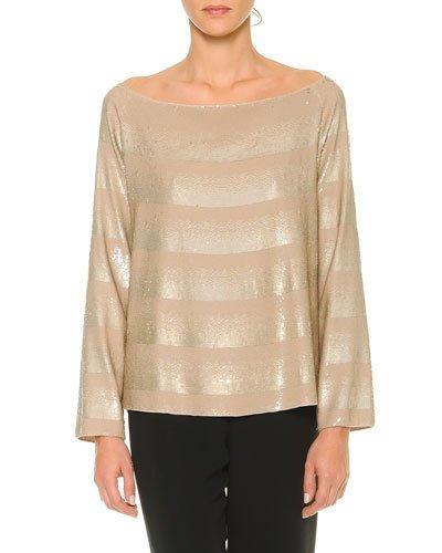Off-the-shoulder Striped Degrade Top