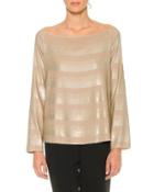 Off-the-shoulder Striped Degrade Top