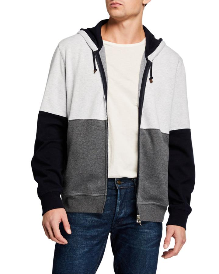 Men's Colorblock Zip-up Hoodie