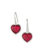Wonderland Small Heart Wire Earrings In Raspberry