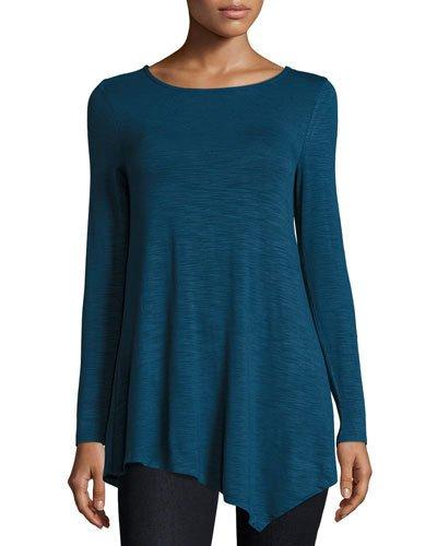 Relaxed Asymmetric Long-sleeve Tunic,