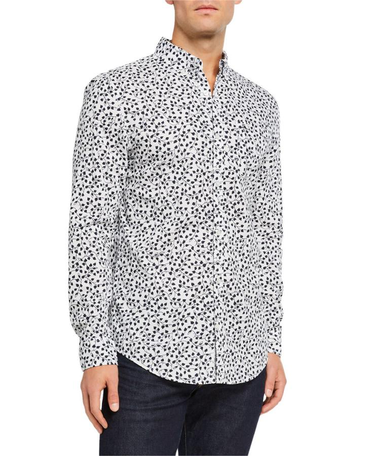 Men's Ivy Leaf Print Long-sleeve