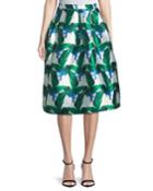 Leaf-print Mikado A-line