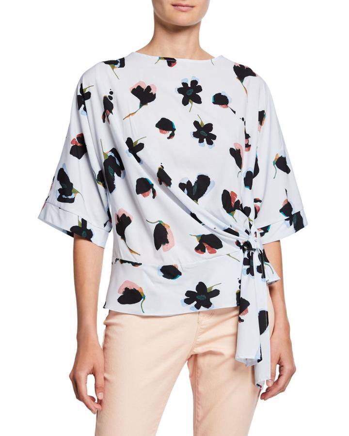 Floral Dolman-sleeve