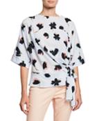 Floral Dolman-sleeve