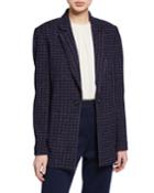 Graphic Boucle Windowpane Knit Jacket