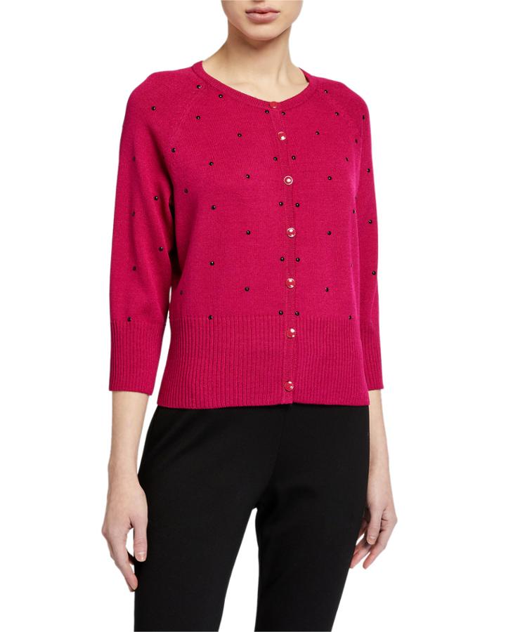 Santana Button-front Raglan-sleeve Cardigan W/
