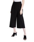 Crepe Faux-wrap Wide-leg Crop Pants