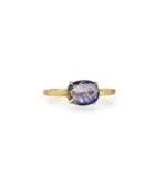 18k Oval Iolite Solitaire Ring,