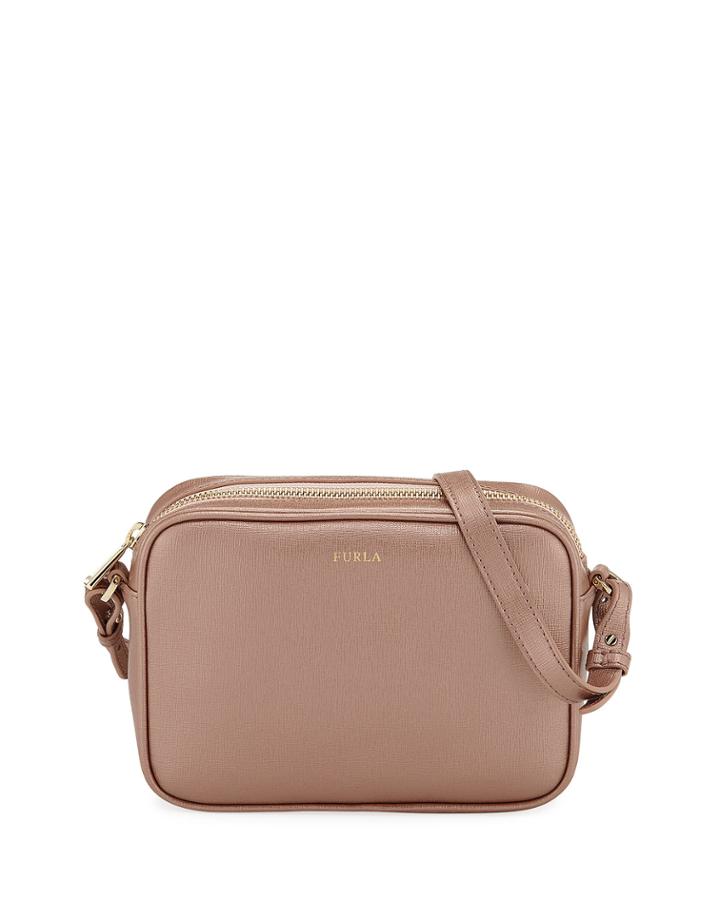 Annie Large Metallic Saffiano Leather