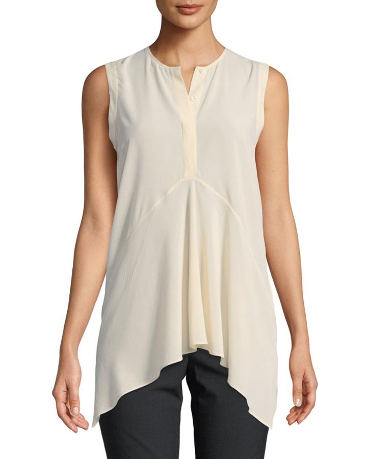 Sleeveless Georgette Handkerchief Blouse