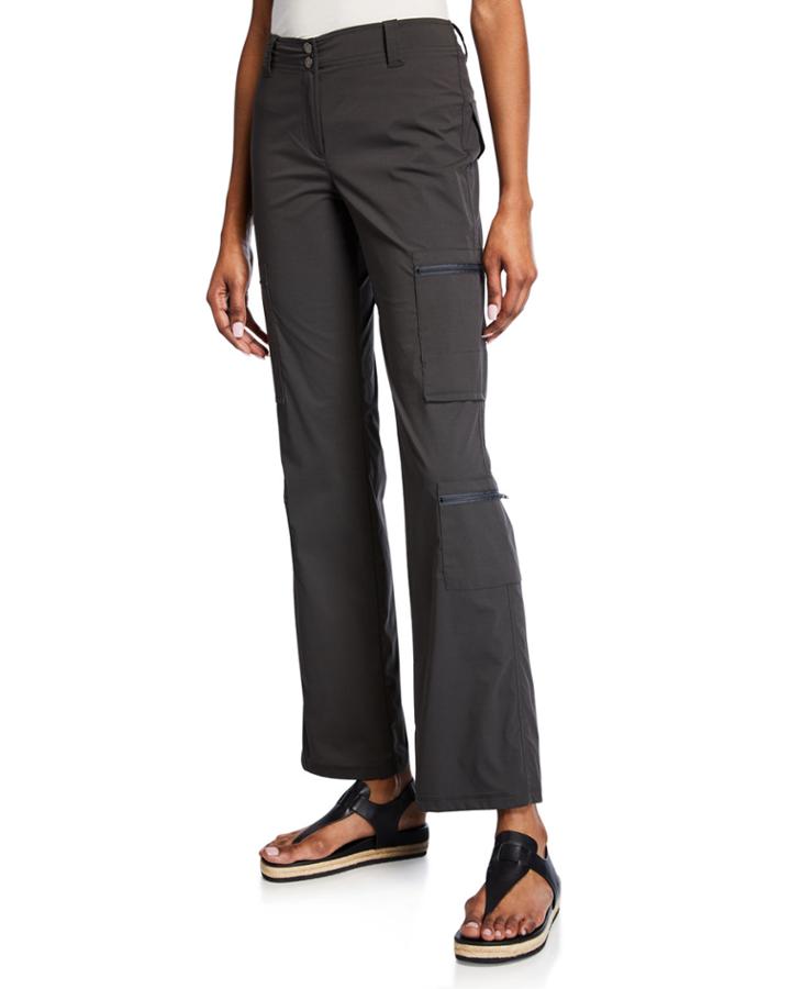 Fiora Boot-cut Cargo Pants With Zip Pockets