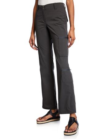 Fiora Boot-cut Cargo Pants With Zip Pockets