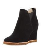 Whiz Wedge High Ankle Bootie, Black