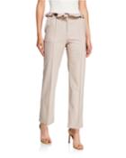 Ruffle Wool-blend Pants