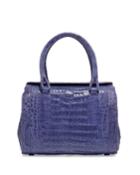 Nancy Gonzalez Structured Crocodile Satchel Bag, Purple, Women's, Purple
