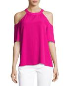 Cold-shoulder Swing Tank, Vivid Rose