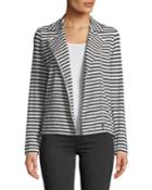Zip-front Long-sleeve Striped