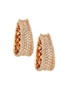 18k Multi-row Diamond Hoop Earrings