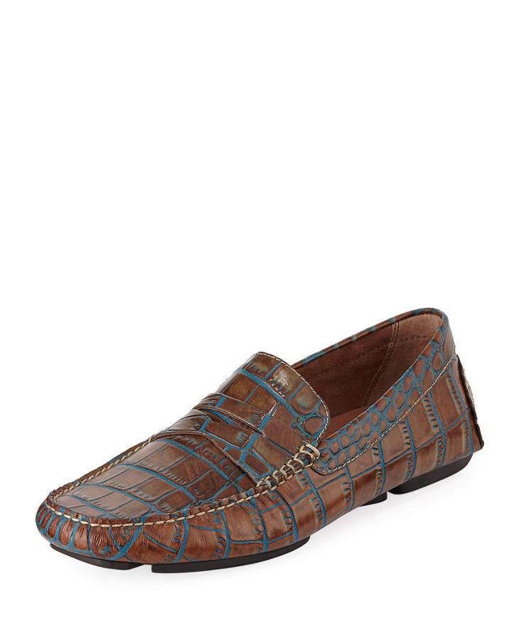 Men's Crocodile-print Penny Driver