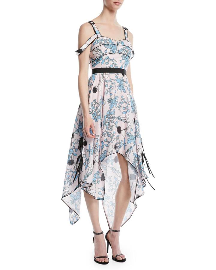 Asymmetric Floral-print