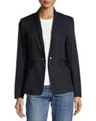 Windsor Single-button Cotton Blazer, Navy