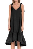Tie-shoulder Flounce Dress