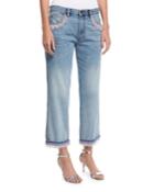 Beaded Crop-leg Jeans