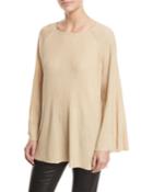 Marsali Crewneck Bell-sleeve Oversized Tunic Top