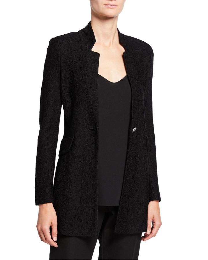Caris Notched Collar Wool-blend Jacket