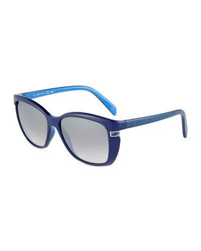 Square Plastic Sunglasses, Blue
