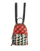 Multicolored Abstract Pattern Nylon Backpack Bag