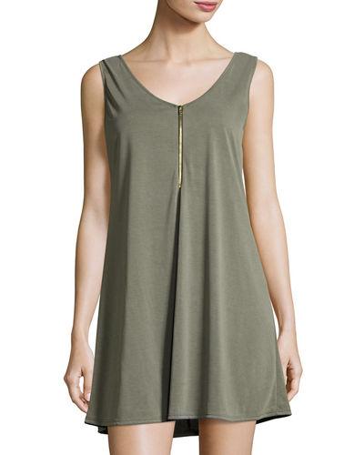 Front-zip Sleeveless