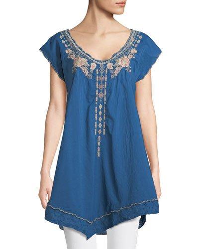 Bina Asymmetric Embroidered Tunic