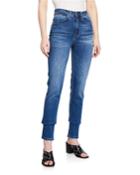 Eyelet-pocket Skinny Jeans, Blue
