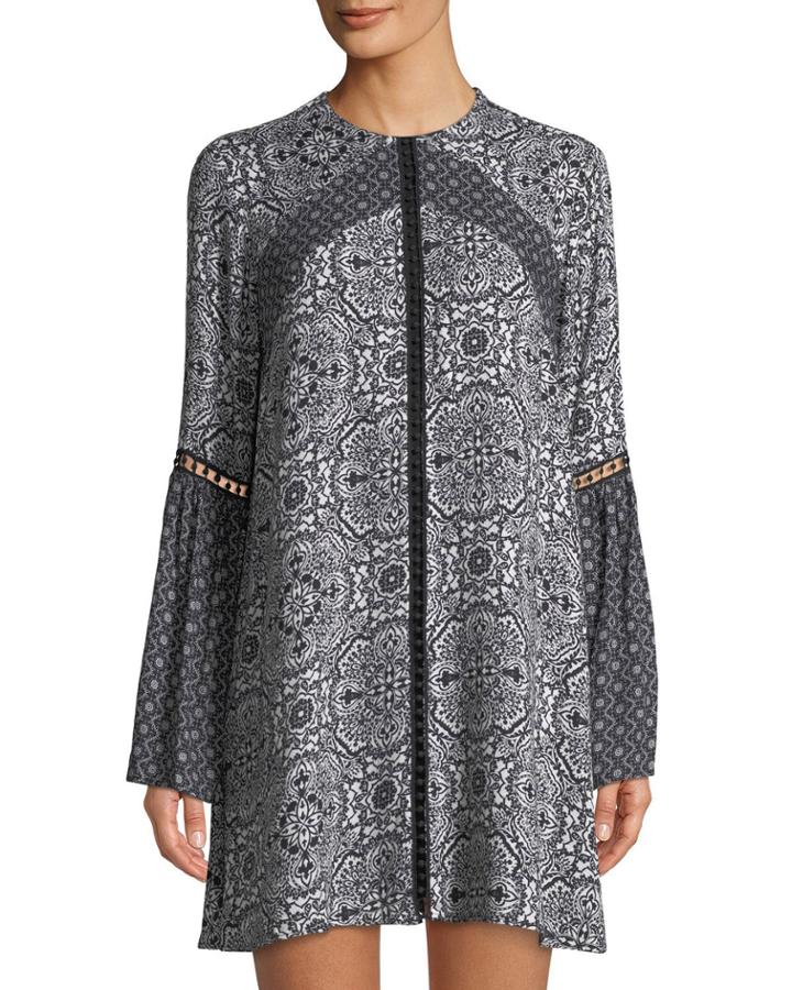 Lilith Mixed-print Long-sleeve