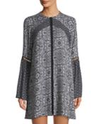 Lilith Mixed-print Long-sleeve
