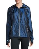 Iridescent Ripstop Wind-resistant Jacket, Navy