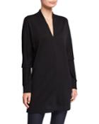 V-neck Long-sleeve Ponte Top