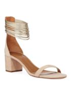 Suede Metallic Strappy Ankle