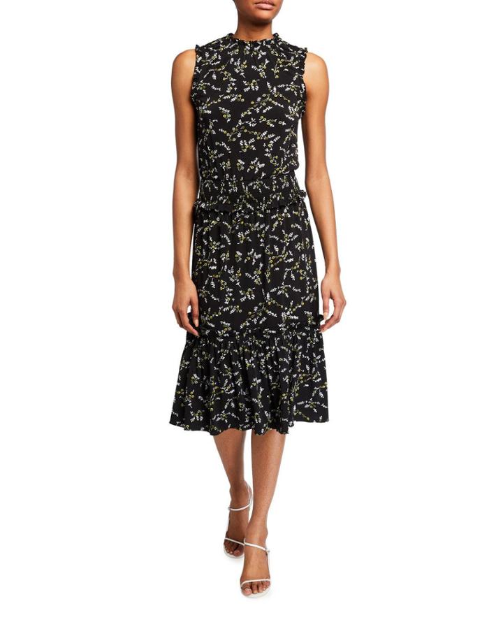 Printed Smocked Waist Dress