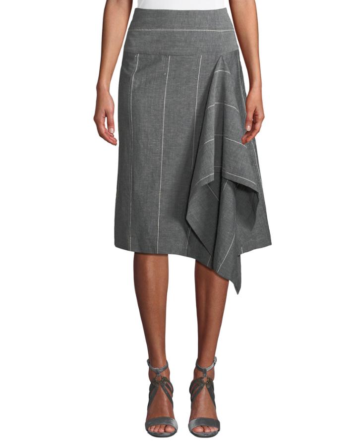 Monili-beaded Pinstriped Handkerchief