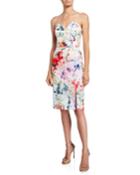 Posey Floral Strapless Cocktail Dress