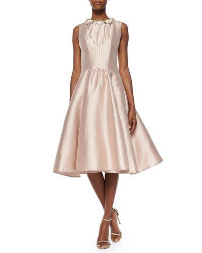 Alexis Jewel-neck Fit-and-flare Dress