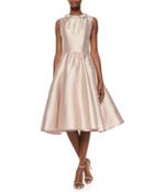 Alexis Jewel-neck Fit-and-flare Dress