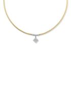 Classique Cable Necklace W/ Pave Diamond Pendant, Yellow