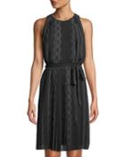 Ria Sleeveless Scalloped Chiffon Dress