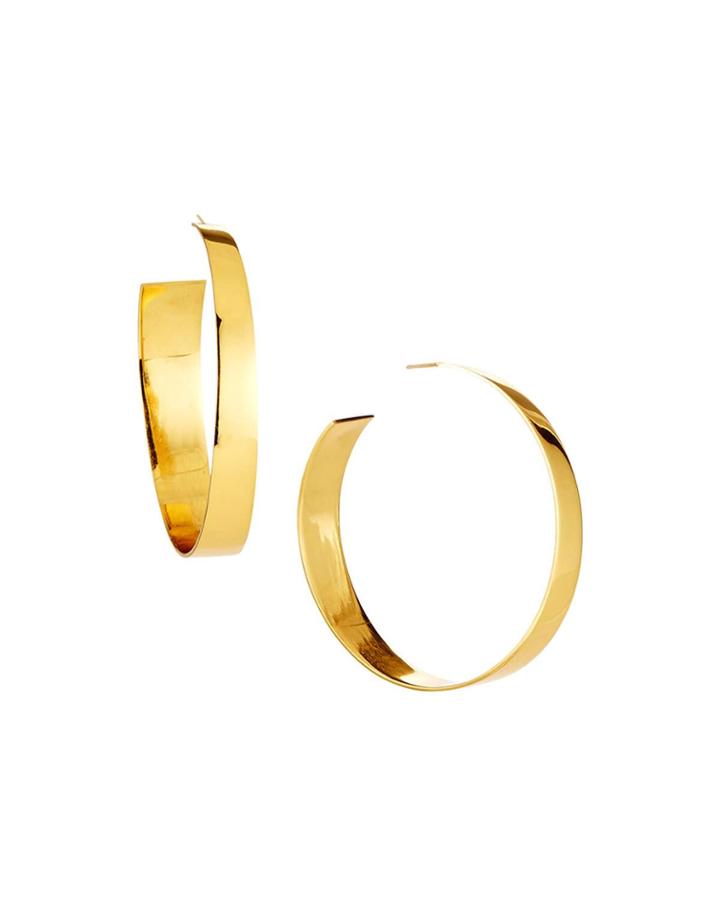 High Polish Graduated Gold Hoop Earrings