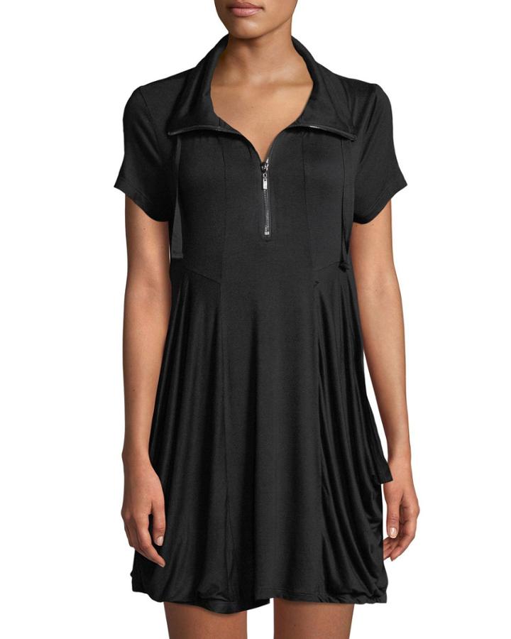 Zip-front Jersey Tunic Dress